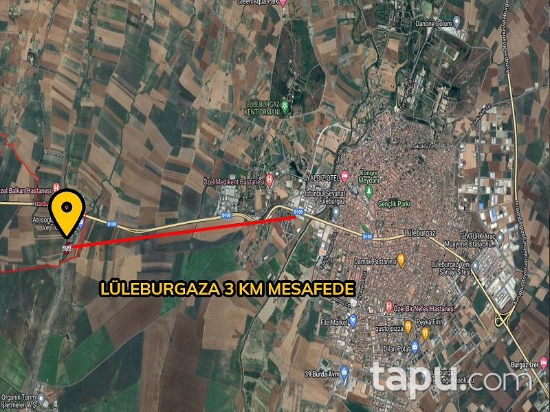 Kırklareli Lüleburgaz Sarıcaali 6540 m2 Tarla