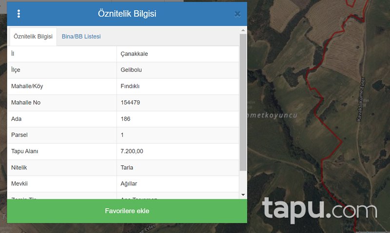 Çanakkale Gelibolu Fındıklı Mevkiinde 7 Dönüm Tarla