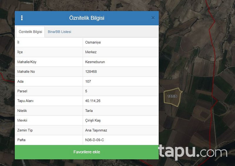 Osmaniye Kesmeburun Mahallesi'nde Hisseli 6.685 m2 Tarla