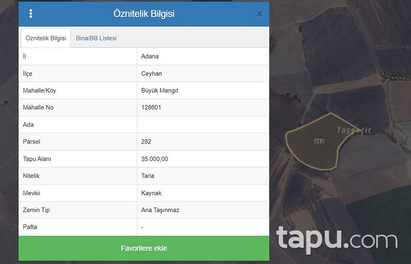 Ceyhan Büyük Mangıt'ta 35 Dönüm Tarla (304670)