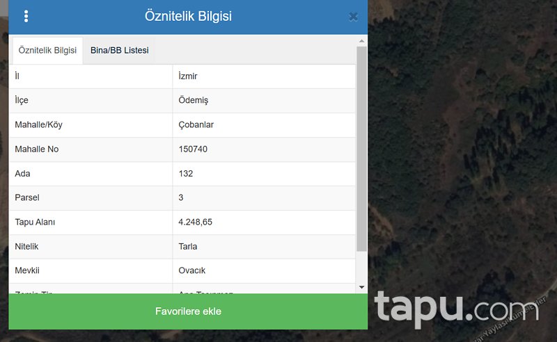 İzmir Ödemiş Çobanlar'da 4.268 m2 Tarla