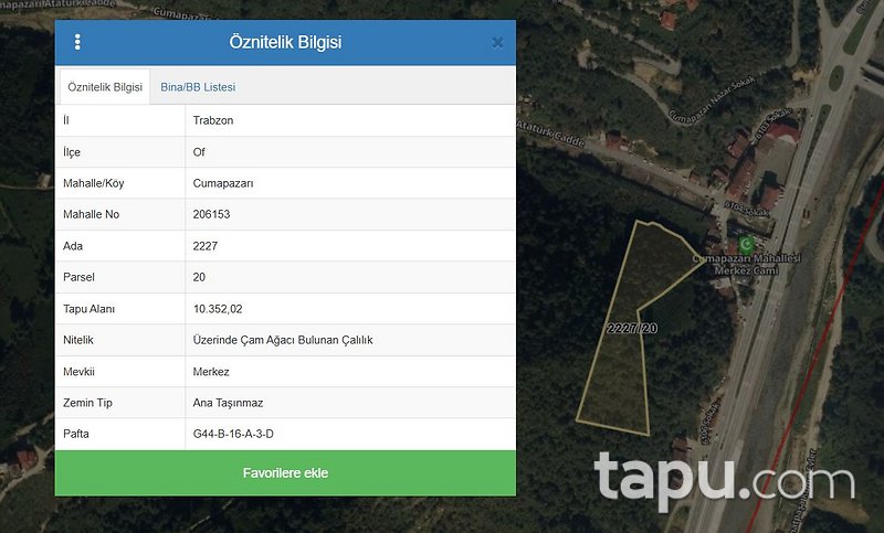 Trabzon Of Cumapazarı'nda Hisseli 5 Dönüm Çalılık