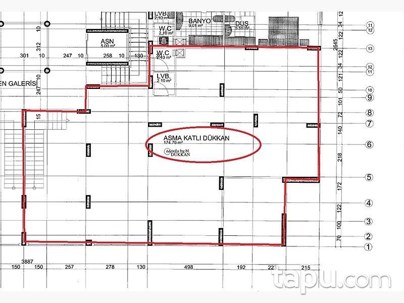Artuklu Yalım Mahallesi'de Natamam 415 m2 Asma Kat İş Yeri